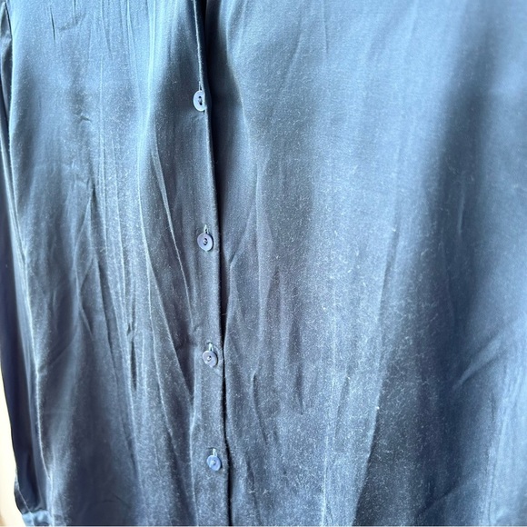 Massimo Dutti women’s blue viscose long sleeved button down blouse - Picture 3 of 8